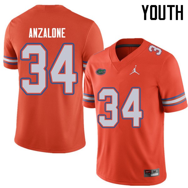 Jordan Brand Youth #34 Alex Anzalone Florida Gators College Football Jerseys Orange